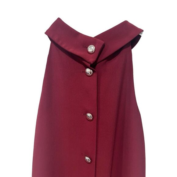 STS Sail to Sable Button Back Sleeveless Shift Dress Burgundy Size 2 - Picture 5 of 11